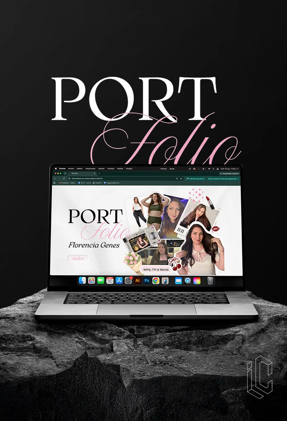 Mockup de portfolio diseñado por Impulso Creativo